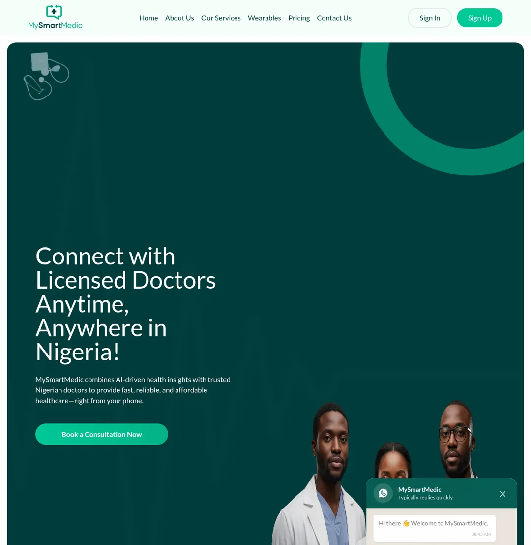 The MySmartMedic telemedicine website
